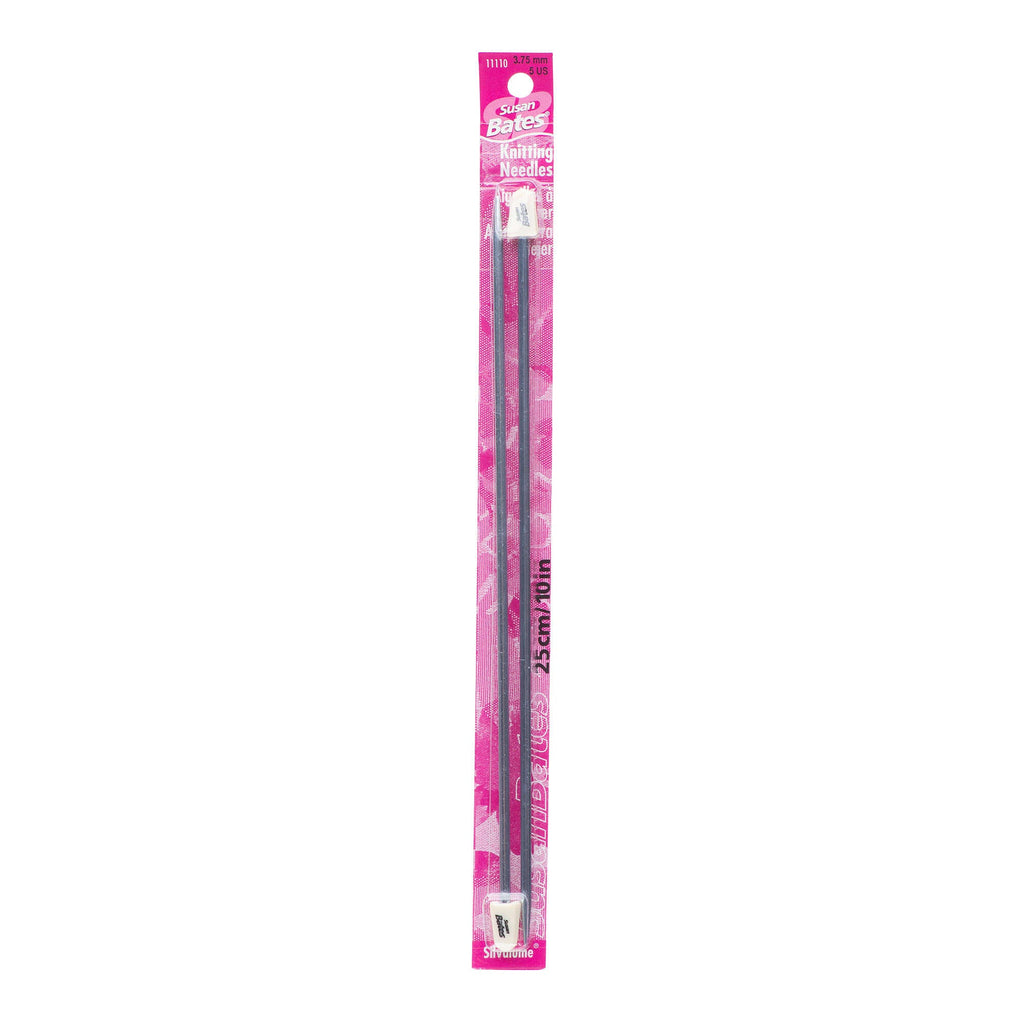 Silvalume 10" Single Point Knitting Needles