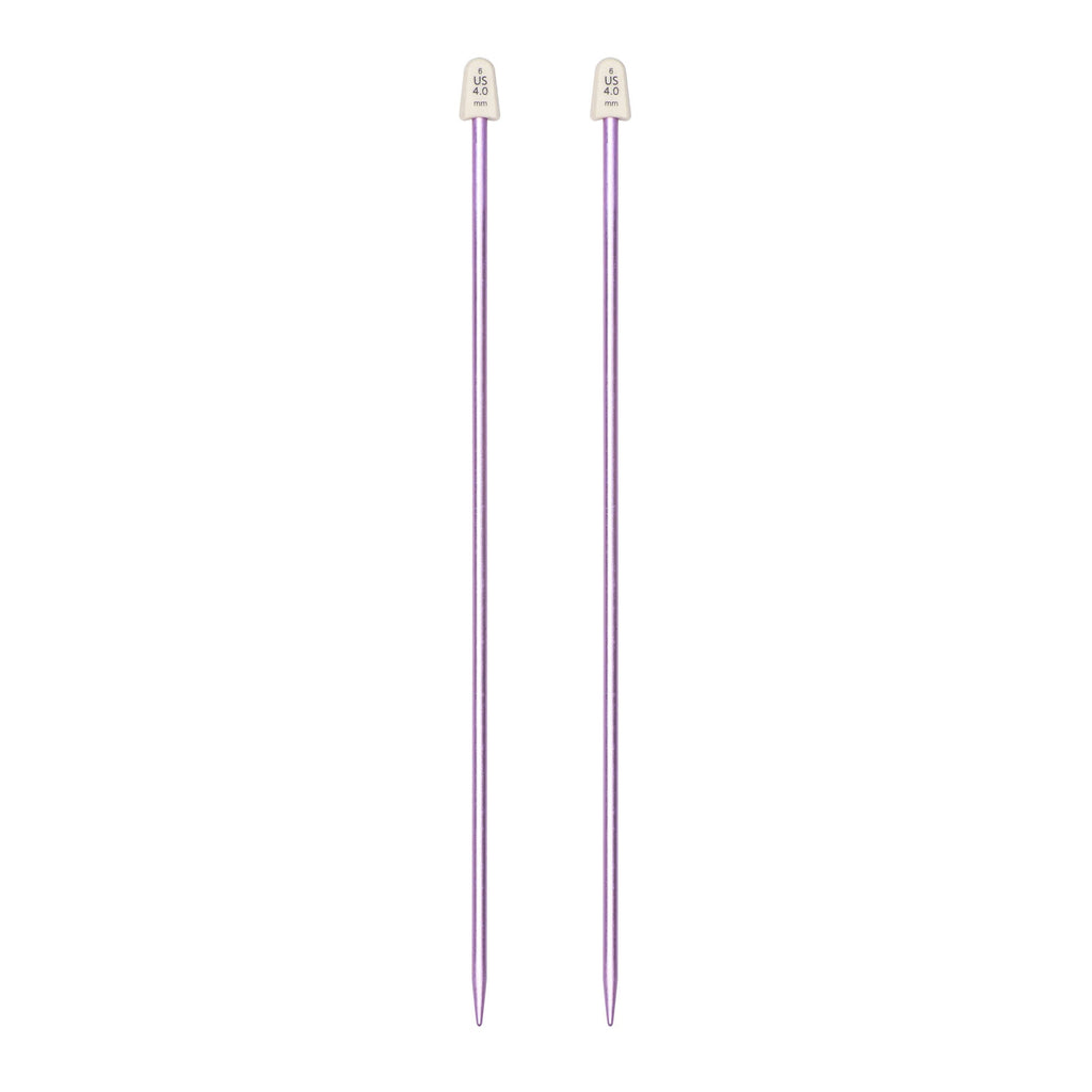 Silvalume 10" Single Point Knitting Needles