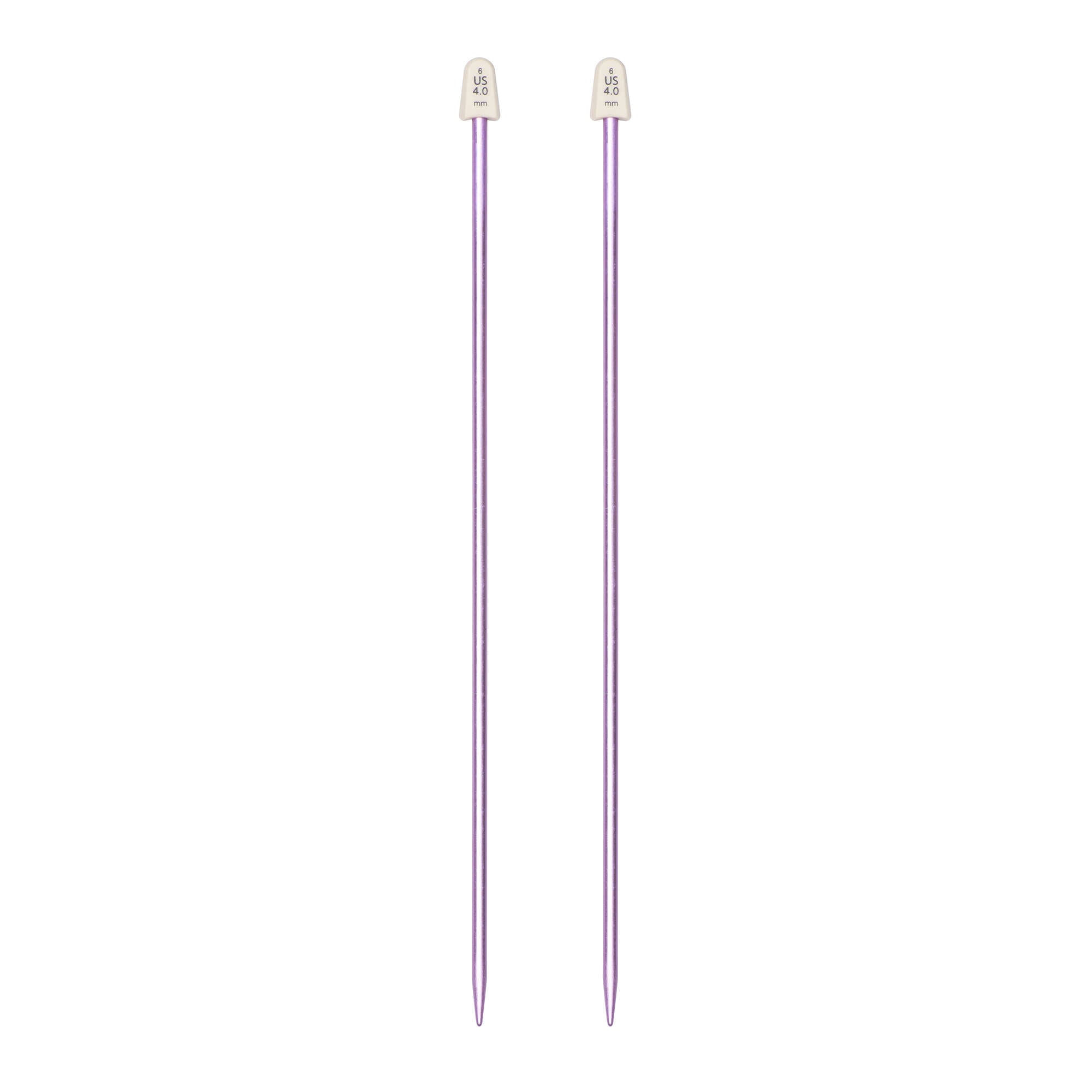 Silvalume 10" Single Point Knitting Needles