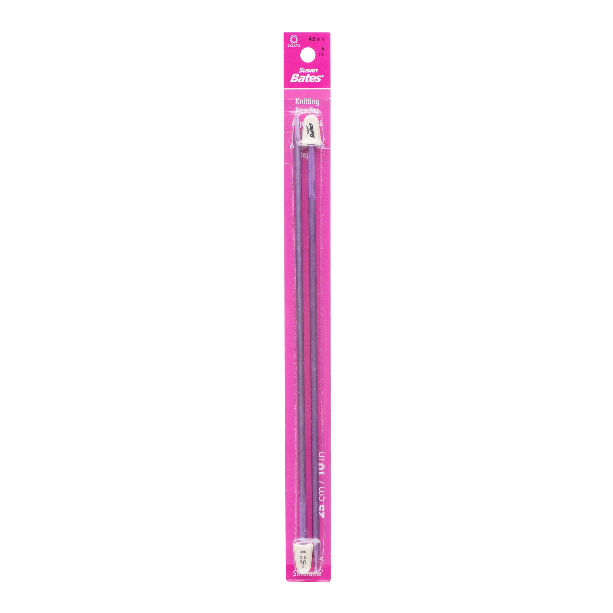Silvalume 10" Single Point Knitting Needles