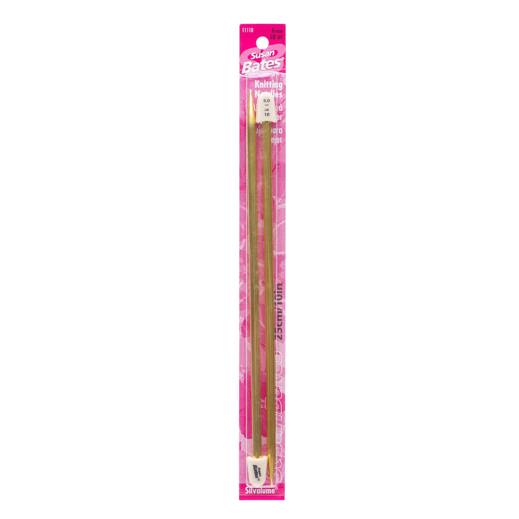 Silvalume 10" Single Point Knitting Needles