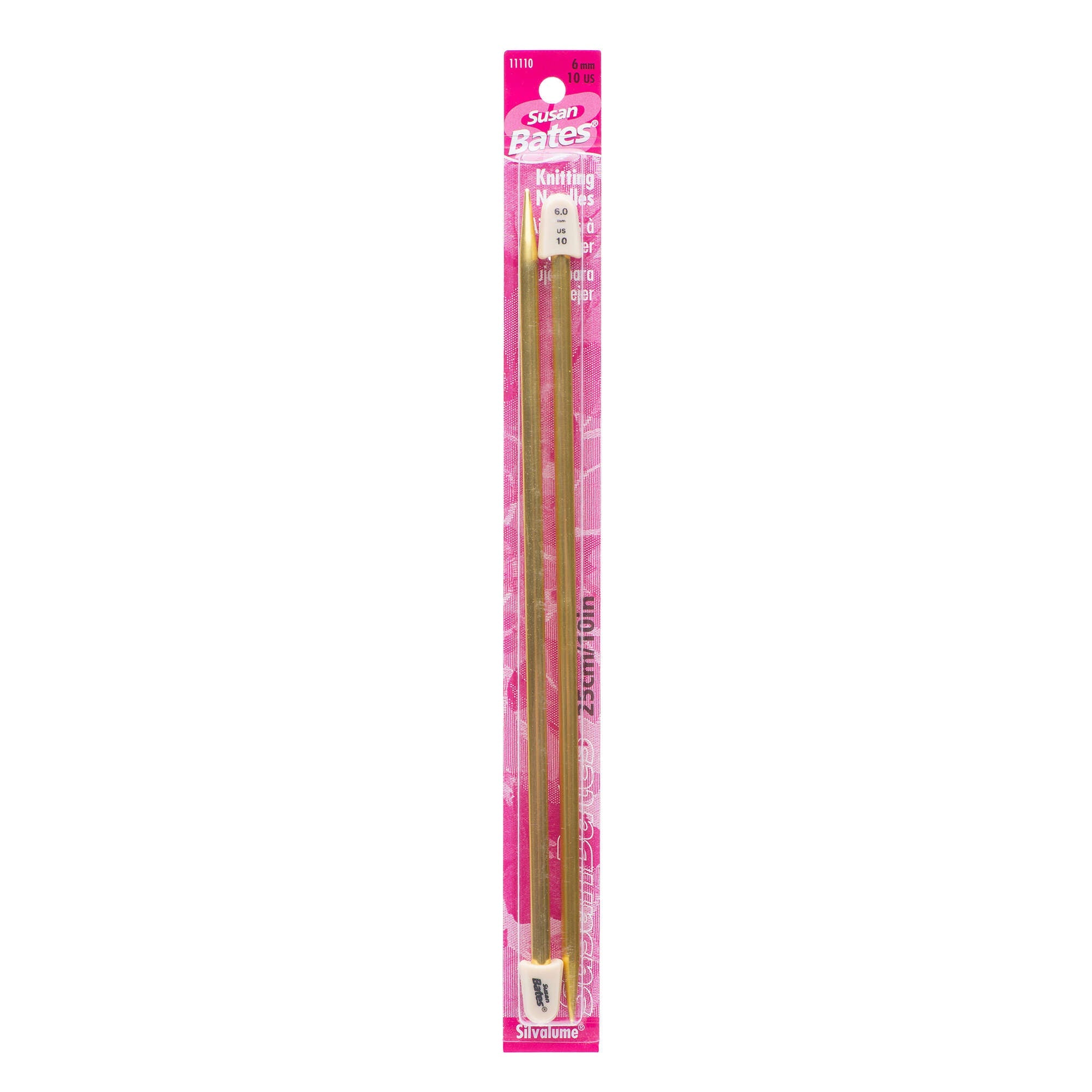 Silvalume 10" Single Point Knitting Needles