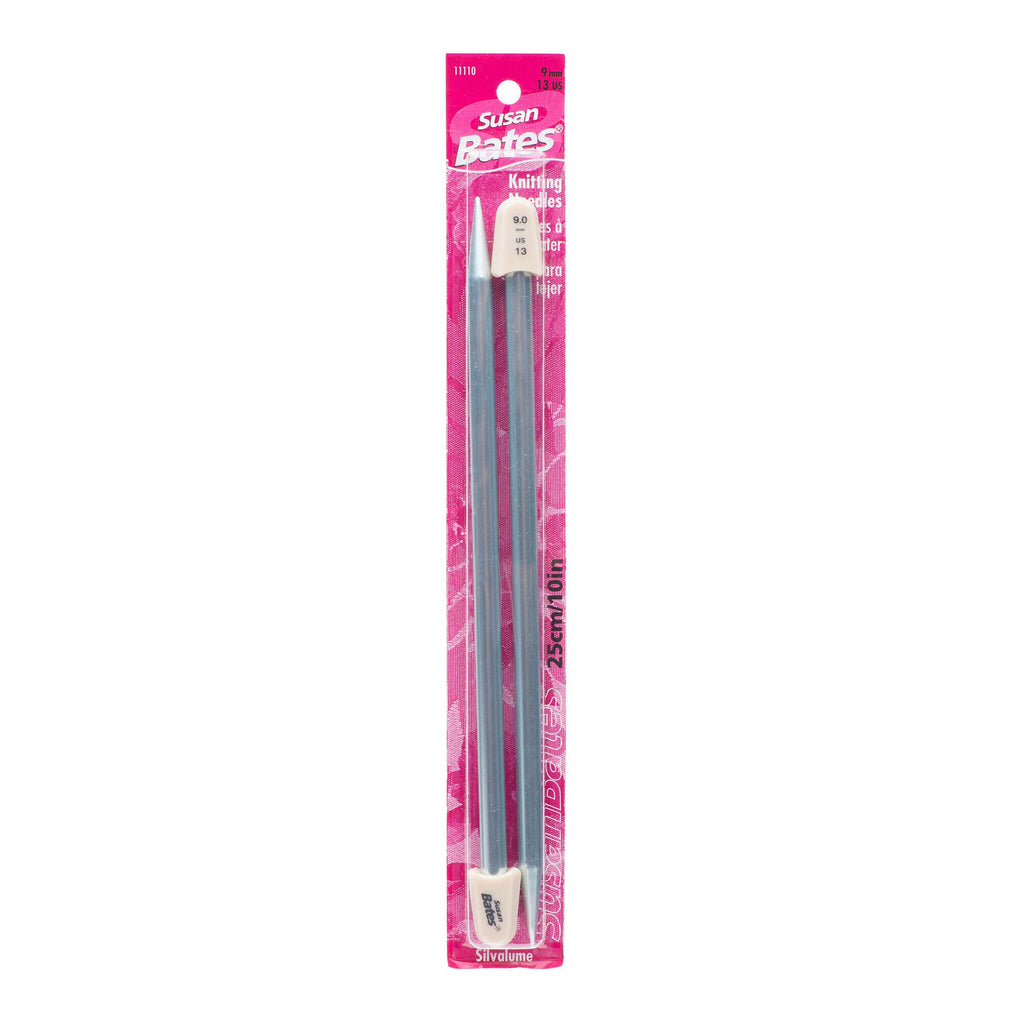 Silvalume 10" Single Point Knitting Needles