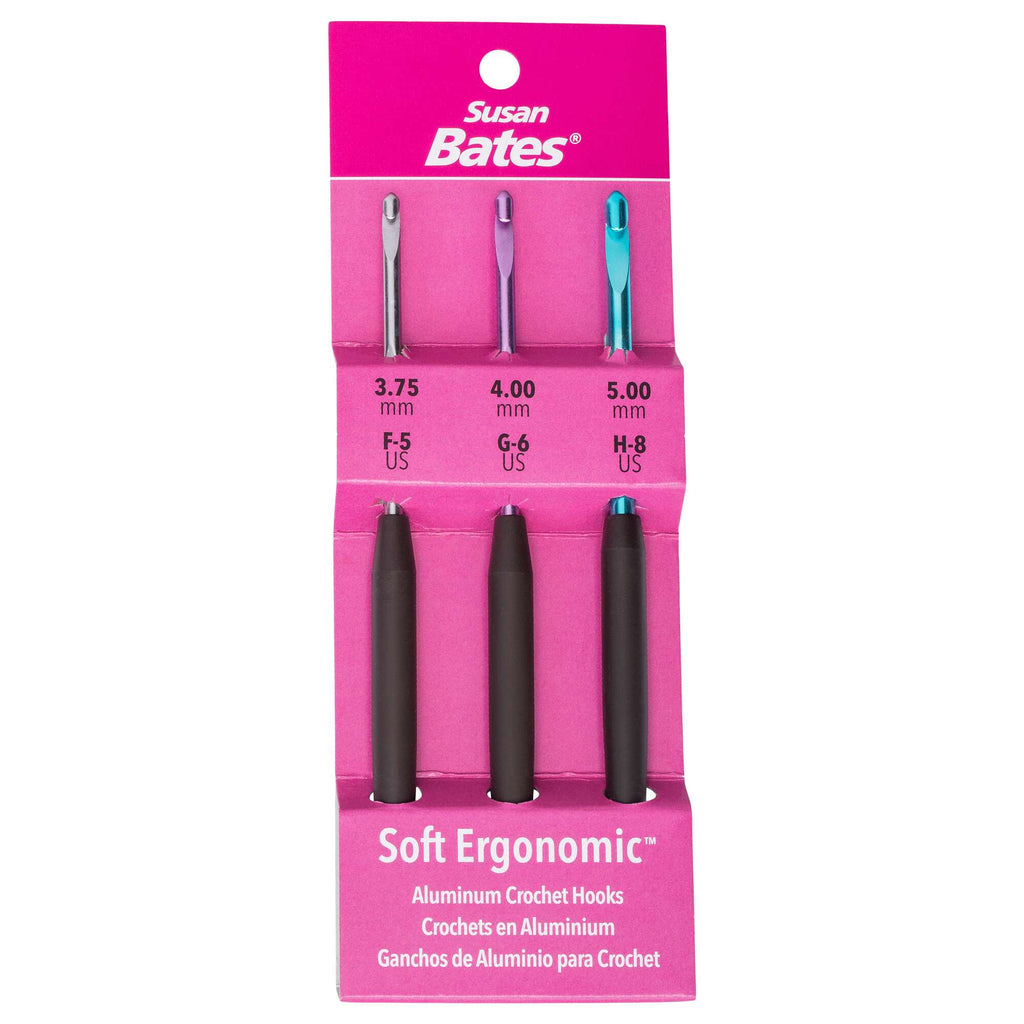 Soft Ergonomic Crochet Hook Set: Sizes F G H