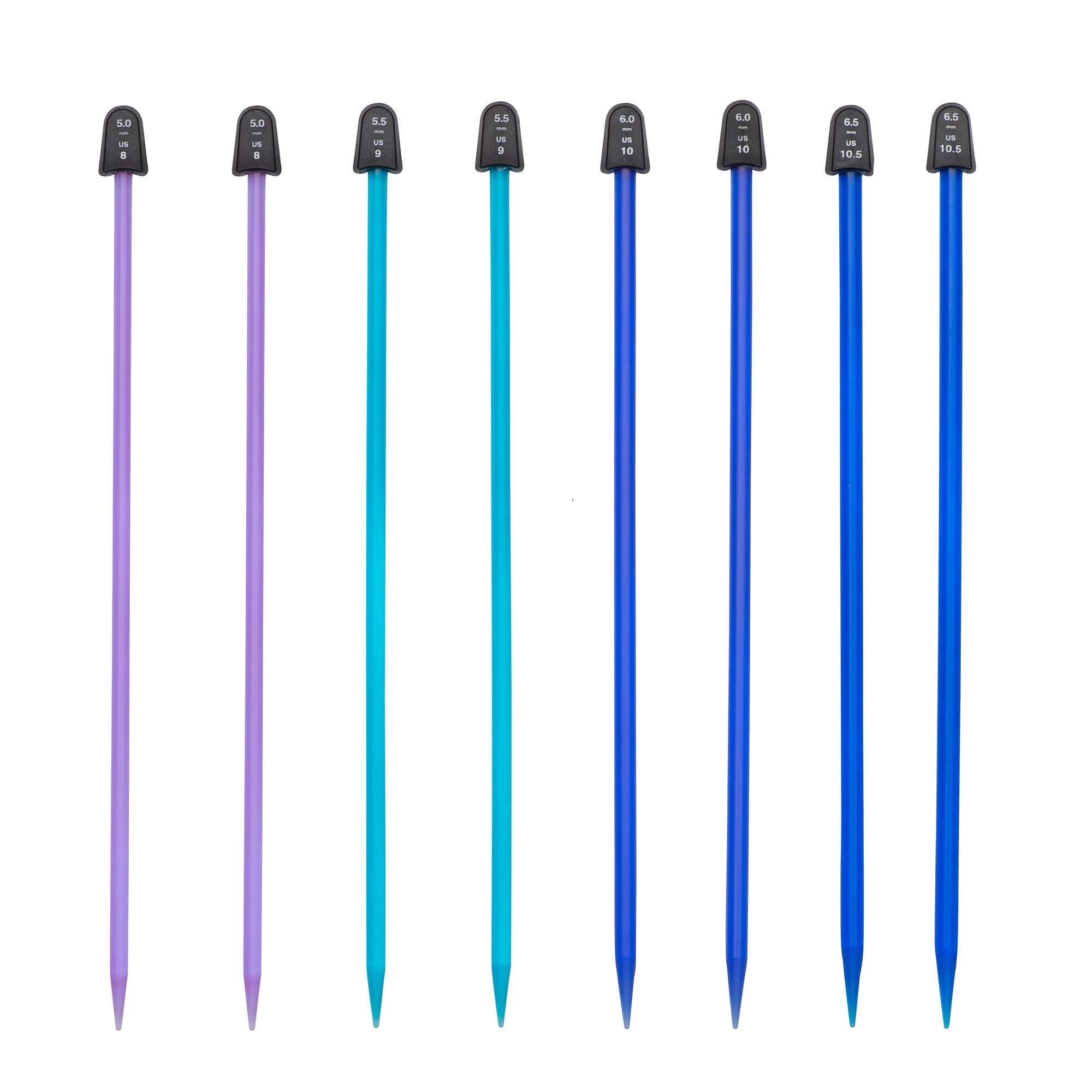 Crystalites Set of 4 10" Knitting Needles